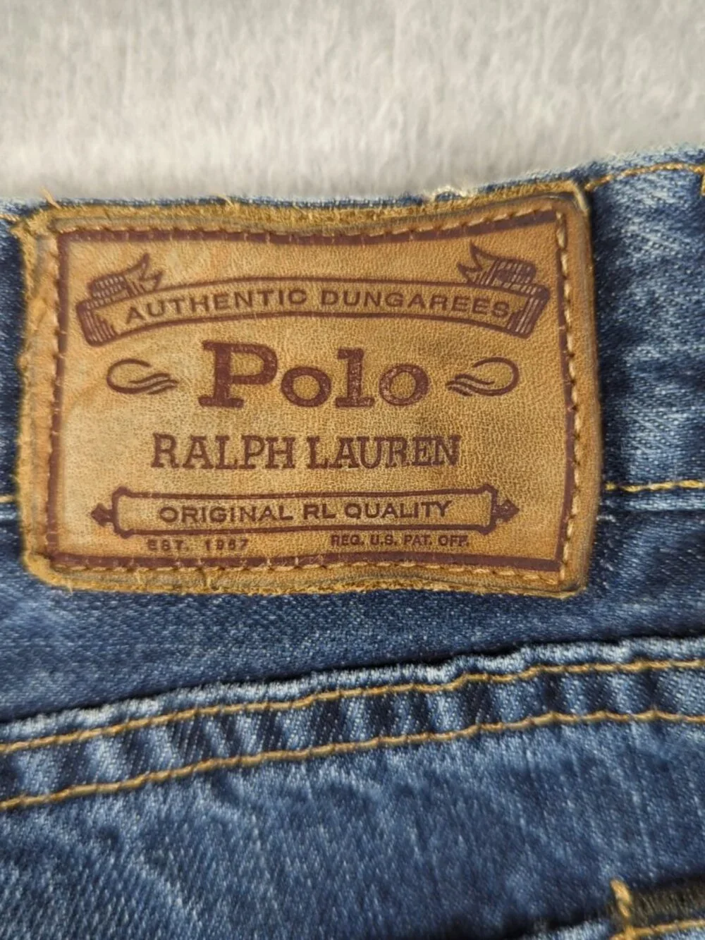 Polo Ralph Lauren Jeans Men's 38x34 (Fit 38x33) Blue Denim Authentic Dungarees